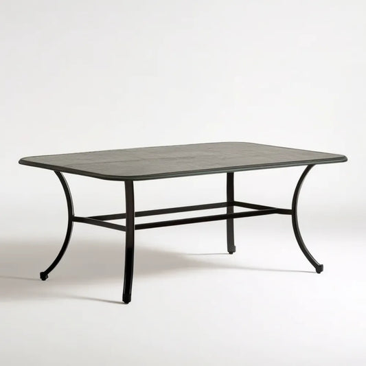 Stół ogrodowy ze szkła hartowanego 152 × 97 × 72 cm, szaro-czarny