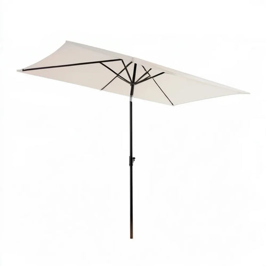 Podwójny prostokątny parasol ogrodowy beżowo-czarny 460 × 270 cm