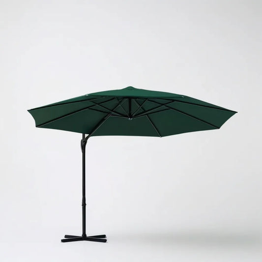 Boczny parasol ogrodowy ośmiokątny 300 cm, ciemnozielony/czarny